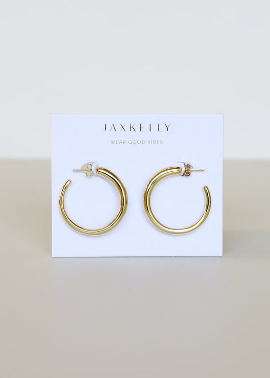 JAXKELLY EVERYDAY GOLD HOOPS MEDIUM