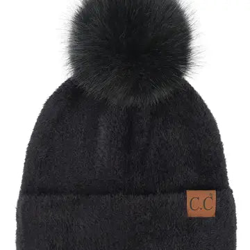 CC BEANIE  C.C Plush Terry Chenille Pom Beanie Winter Hat MULTIPLE COLORS