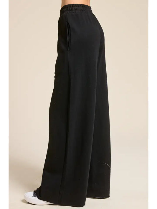 MIMOSA Wide Leg Cotton Sweatpant Black