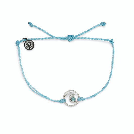 PURA VIDA SHIMMER WAVE CHARM BRACELET CRYSTAL BLUE