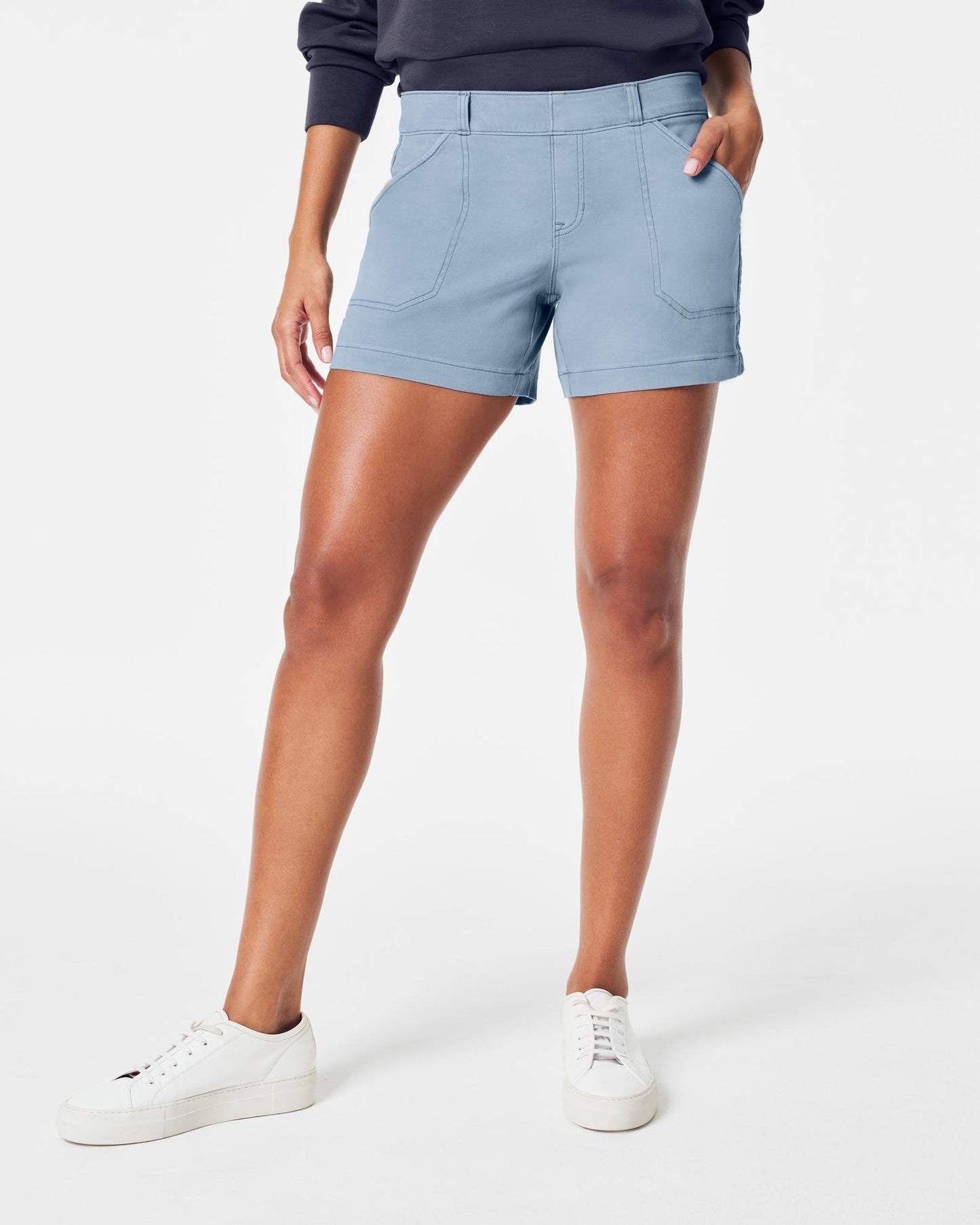 SALE SPANX 4 INCH TWILL SHORT MOUNTAIN BLUE