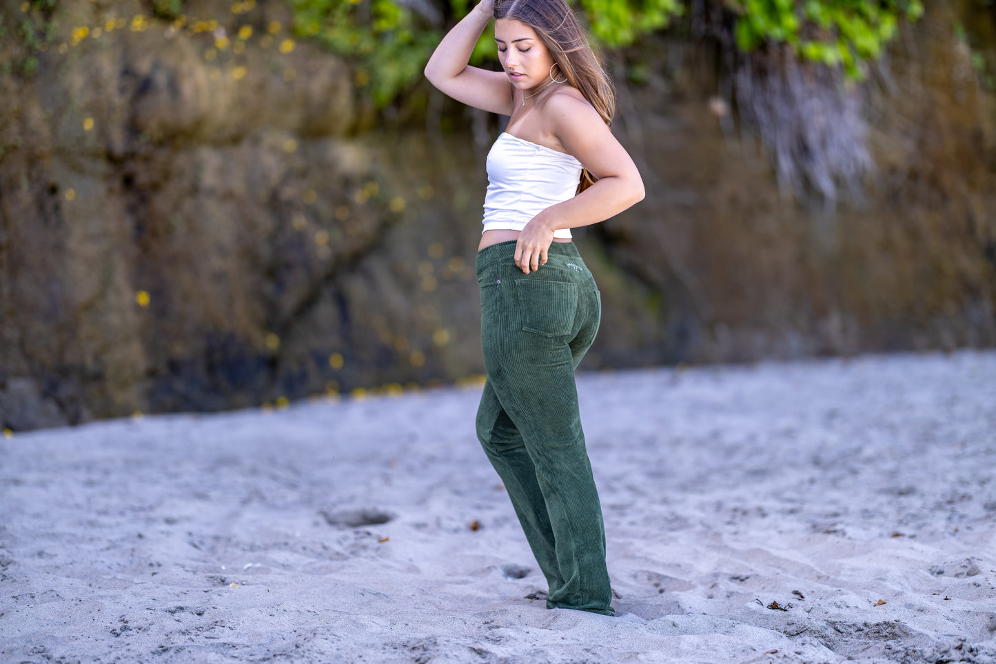 GODDESSWEAR CORDUROY CLASSIC FLARE PANT HIGH WAIST 630 WITH BACK POCKETS