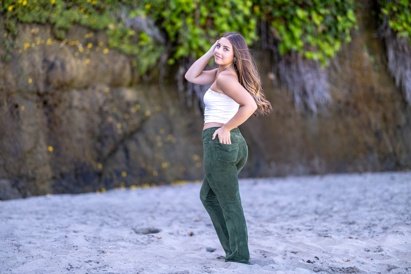 GODDESSWEAR CORDUROY CLASSIC FLARE PANT HIGH WAIST 630 WITH BACK POCKETS