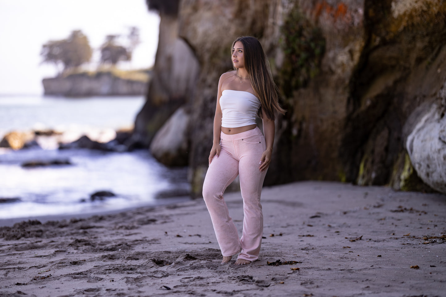 GODDESSWEAR CORDUROY CLASSIC FLARE PANT 630 HIGH WAIST WITH BACK POCKETS PASTEL ULTRA LITE  COLLECTION