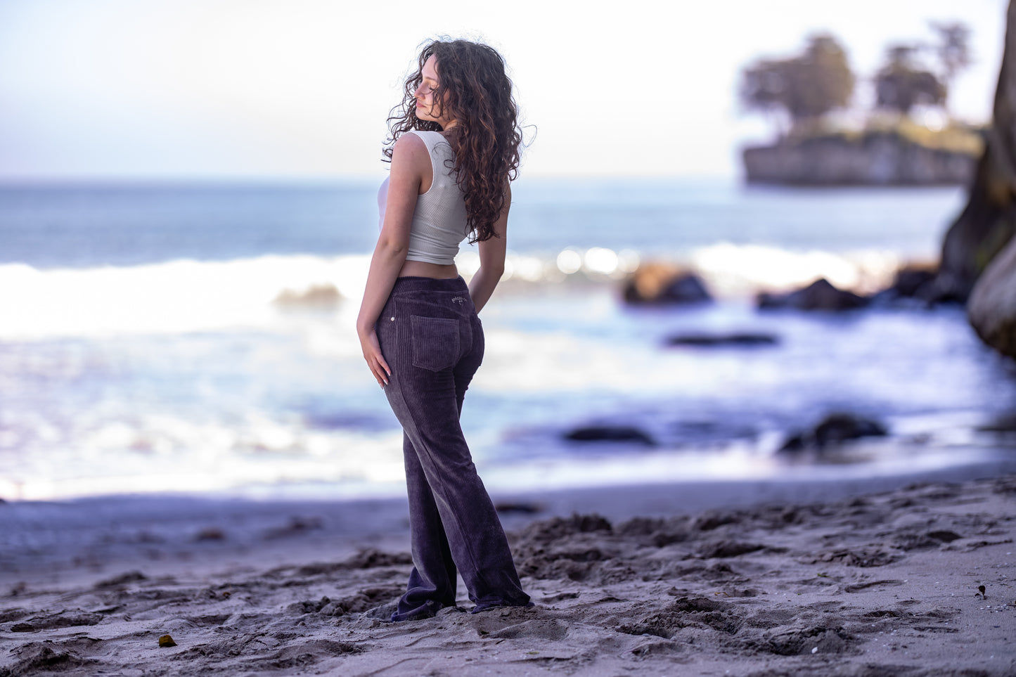 GODDESSWEAR CORDUROY CLASSIC FLARE PANT HIGH WAIST 630 WITH BACK POCKETS