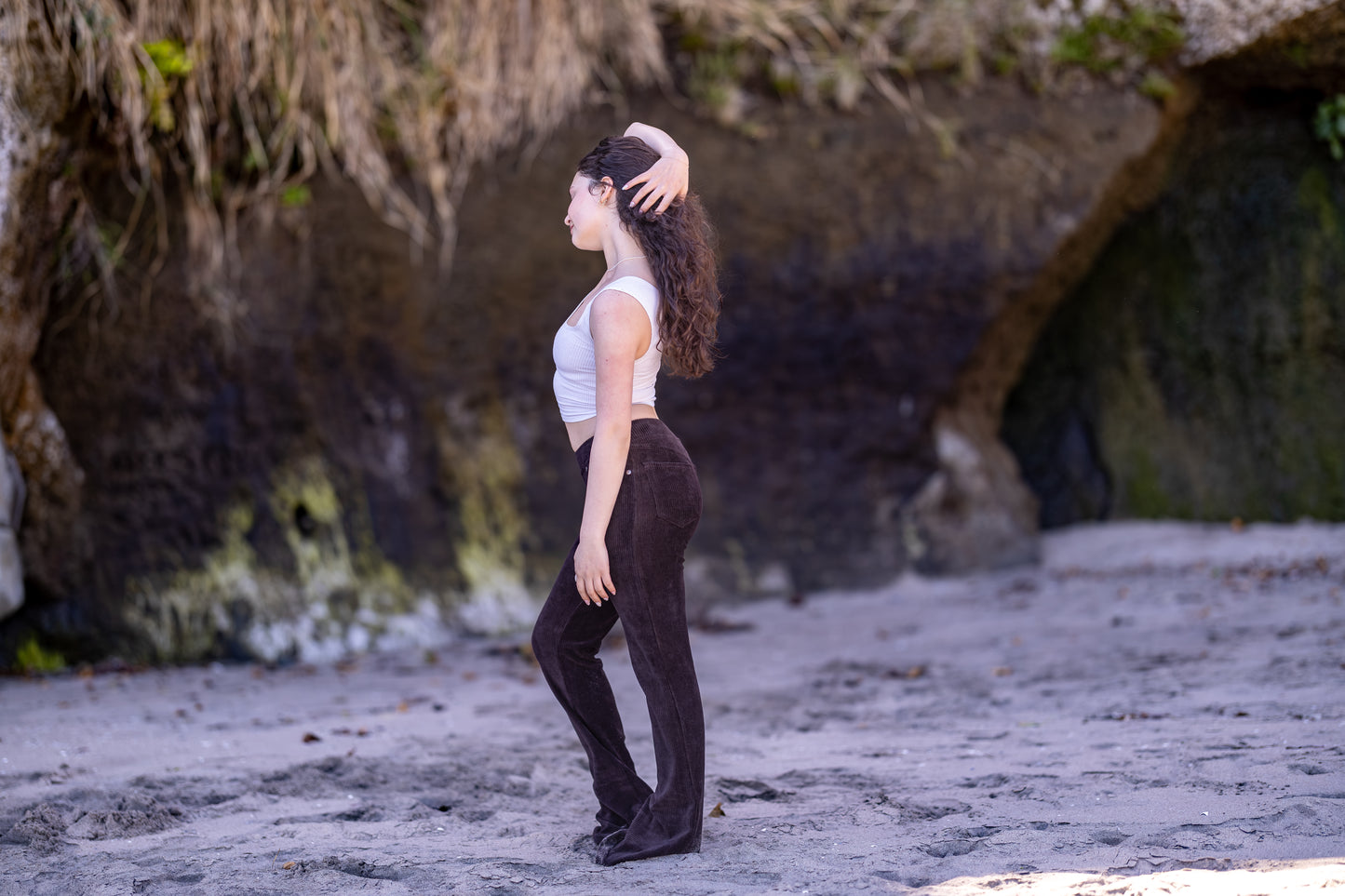 GODDESSWEAR CORDUROY CLASSIC FLARE PANT HIGH WAIST 630 WITH BACK POCKETS