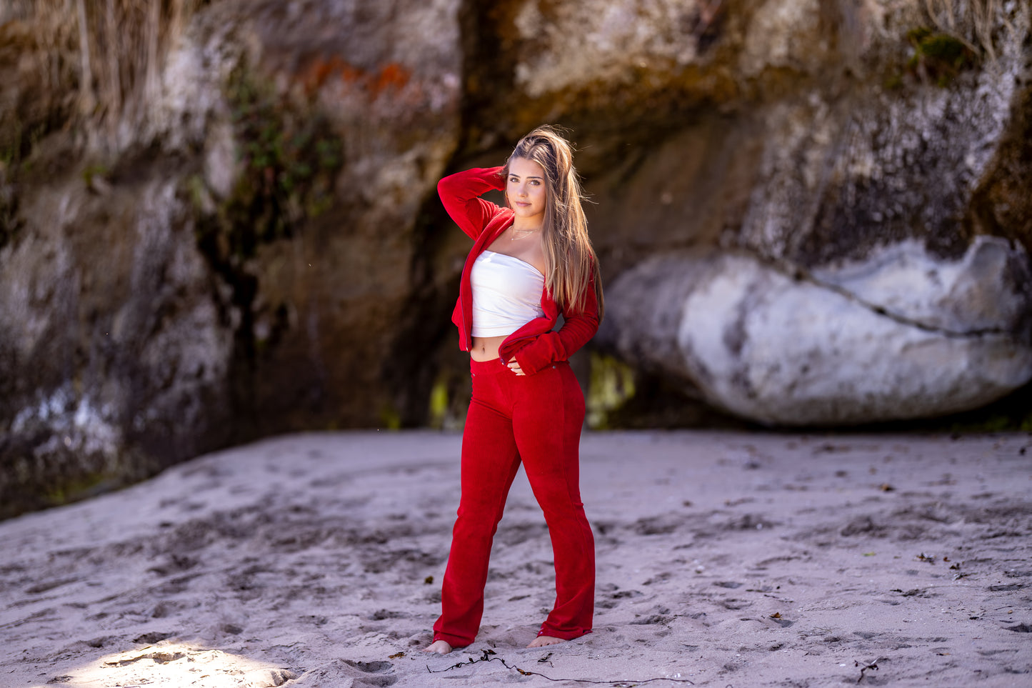 GODDESSWEAR CORDUROY CLASSIC FLARE PANT HIGH WAIST 630 WITH BACK POCKETS