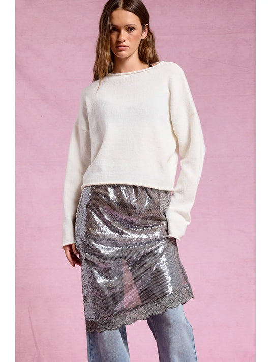 MIMOSA Essential Pullover Sweater Top Ivory