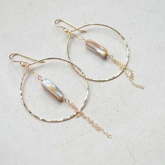 SALTY BUT SWEET Mother of Pearl Hoop Earrings