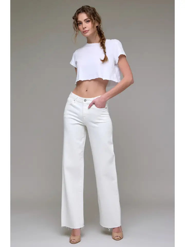 HIDDEN JEAN MID RISE LOGAN DAD JEAN PEARL WASH