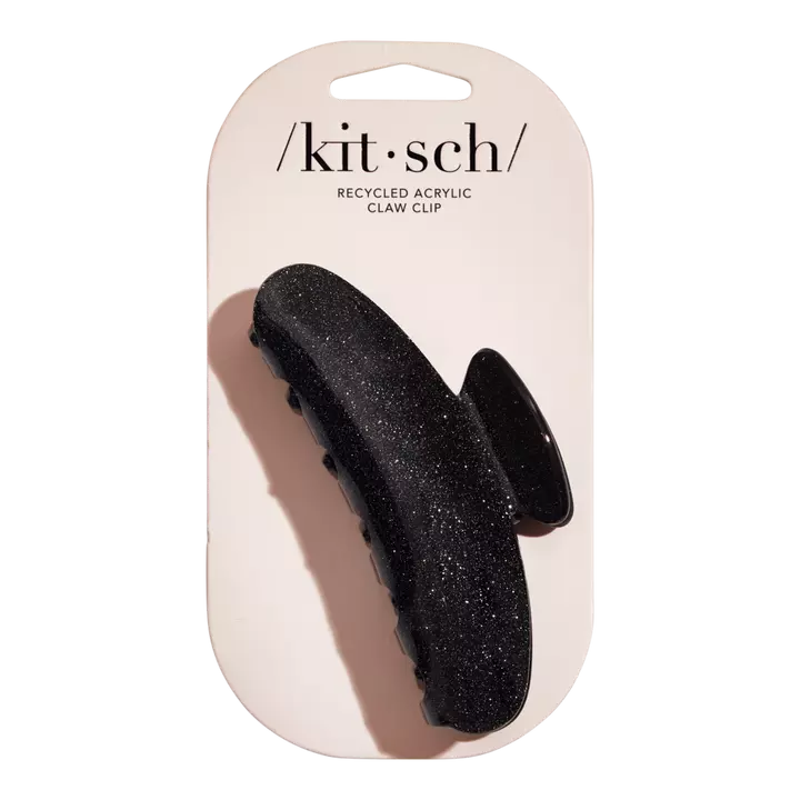 KITSCH RECYCLED PLASTIC CLAW CLIP BLACK GLITTER