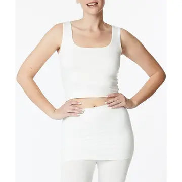 STUDIO KO Organic Bamboo Double Layer Crop Top Ivory