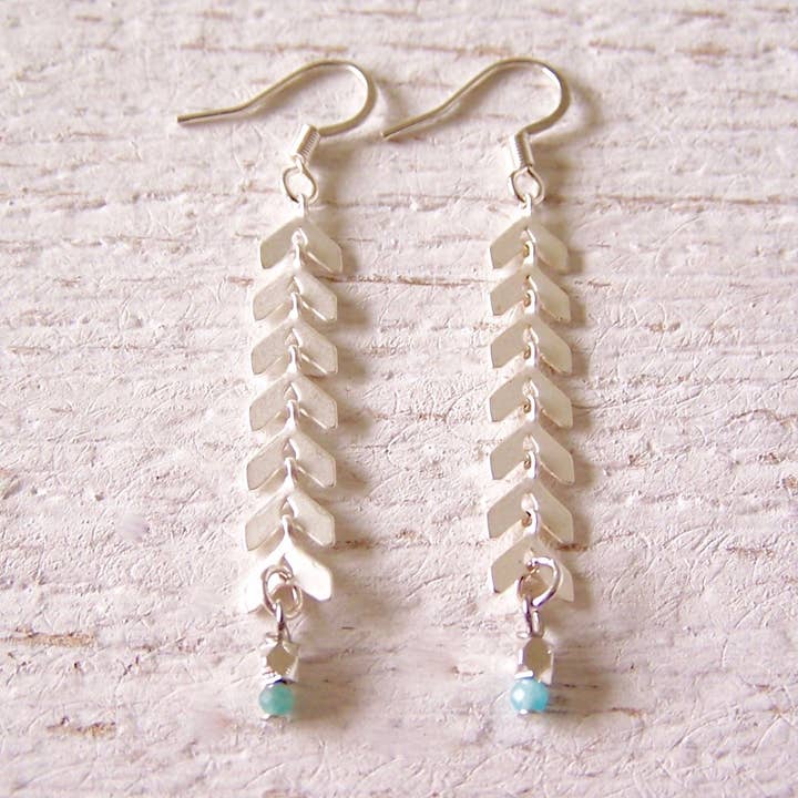 JO BIRD Feather Duster Earrings Silver