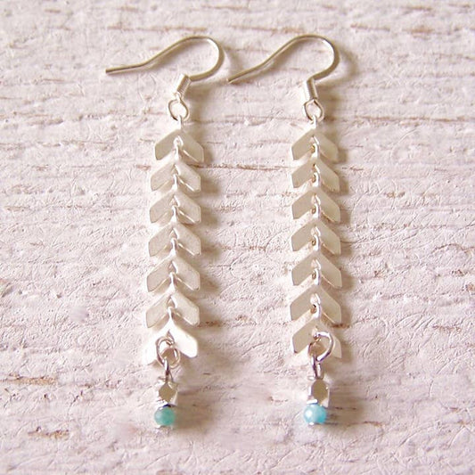 JO BIRD Feather Duster Earrings Silver