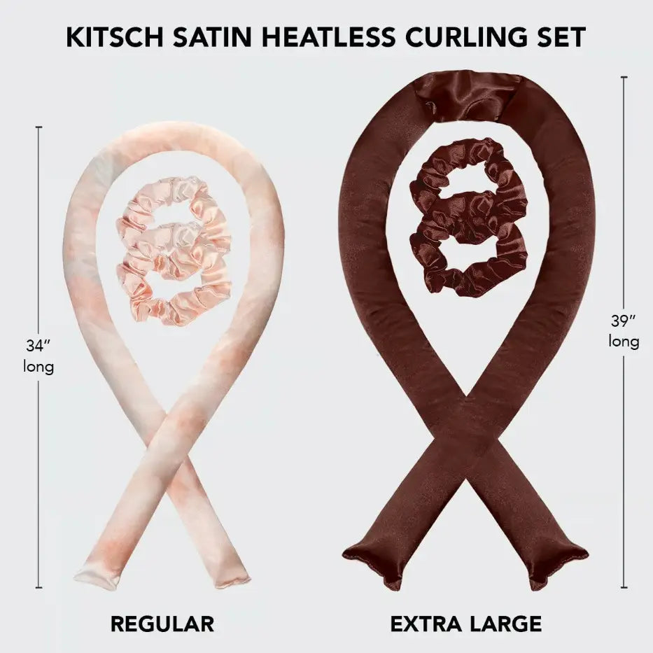 KITSCH XL  Satin Heatless Curling Set  Chocolate