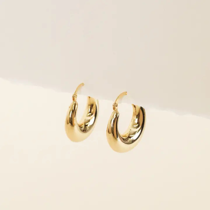 JAXKELLY Gold Hoop  Sculptural Wide Earrings