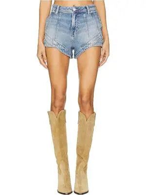 SALE FREE PEOPLE CRVY Mona High-Rise Shorts