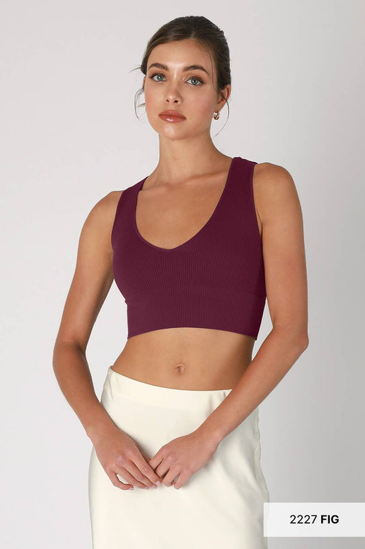 NIKIBIKI Plunge V-Neck Crop Top Fig