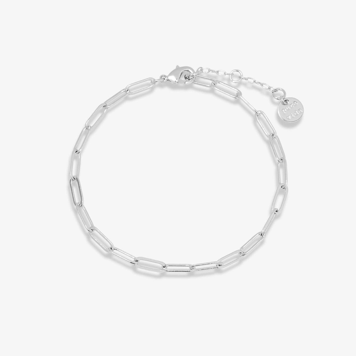 PURA VIDA HARPER PAPERCLIP CHAIN BRACELET SILVER