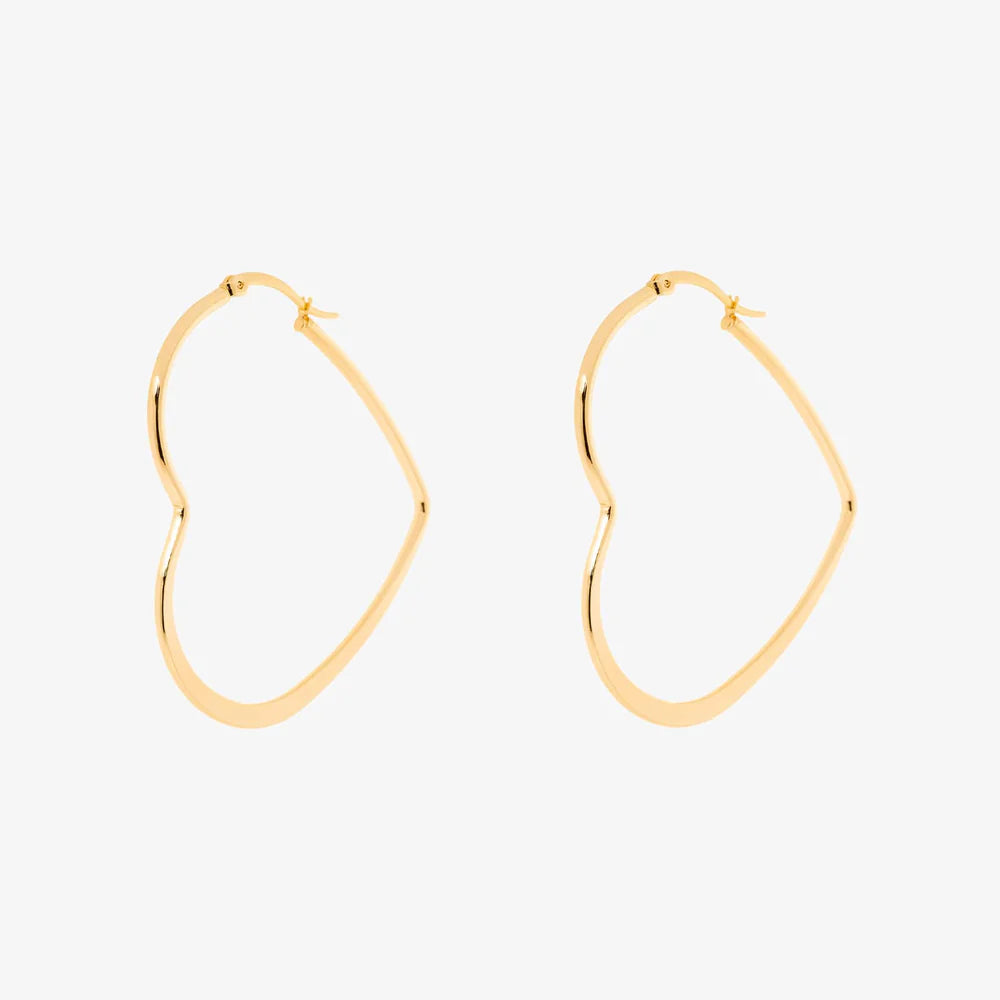 PURA VIDA OVERSIZED HEART EARRINGS GOLD