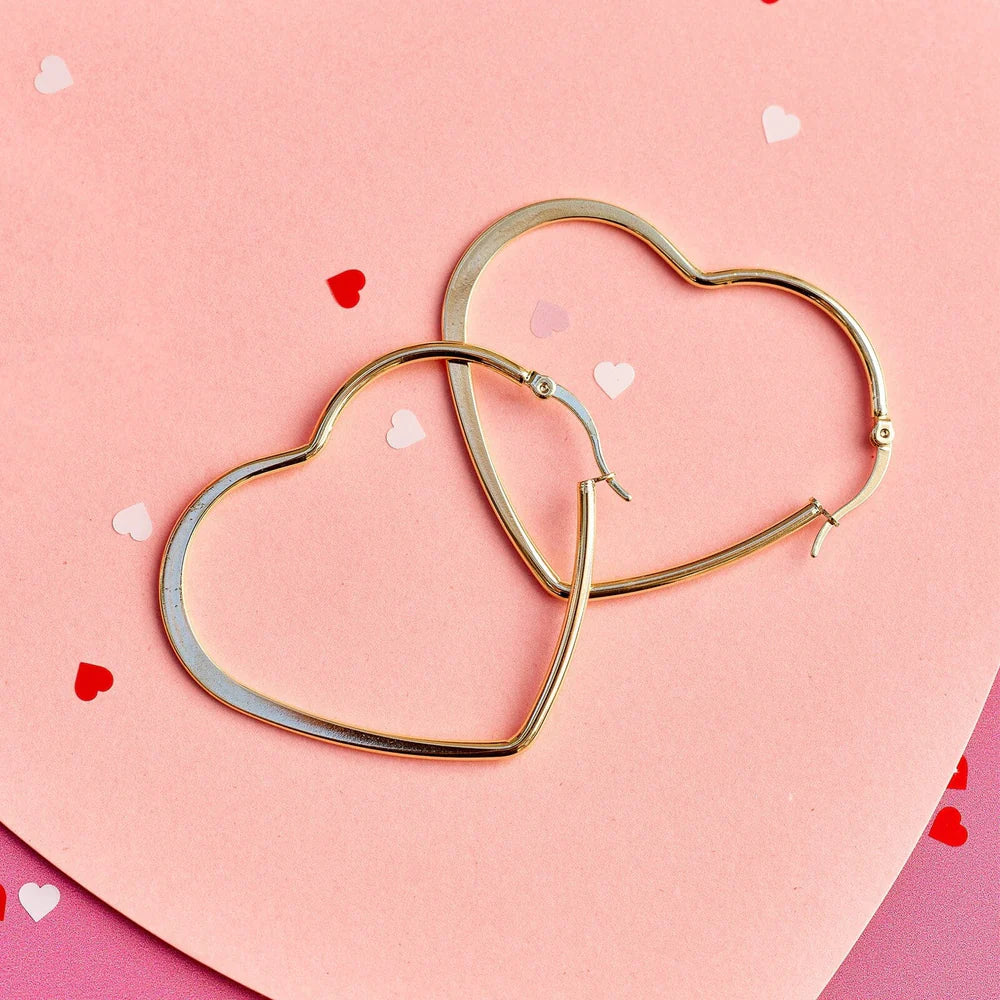 PURA VIDA OVERSIZED HEART EARRINGS GOLD