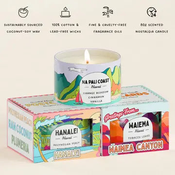 POSTCARDS Hanalei Hawaii Scented Destination Candle