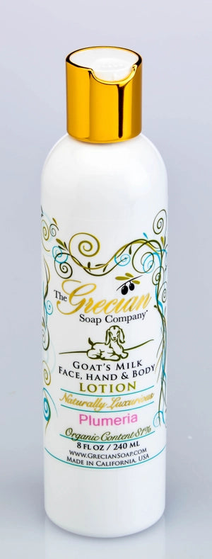 GRECIAN SOAP COMPANY ORGANIC GOAT'S MILK 8oz LOTION PLUMERIA