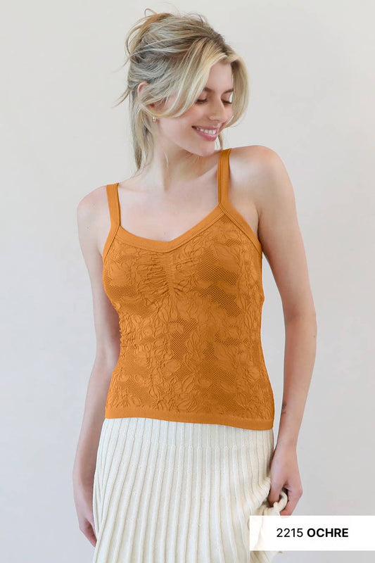 NIKIBIKI Lace V Neck Top Ochre