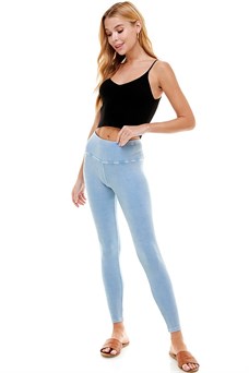 T PARTY RIBBED LEGGINGS LIGHT BLUE