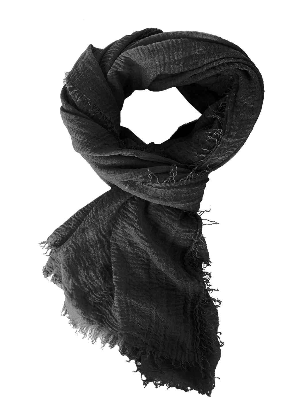 RUBYZAAR BOHO BOHEMIAN SCARF COTTON AND BAMBOO- Black