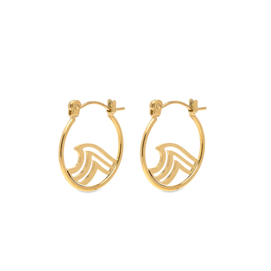 PURA VIDA SURFRIDER FDN GOLD WAVE HOOPS