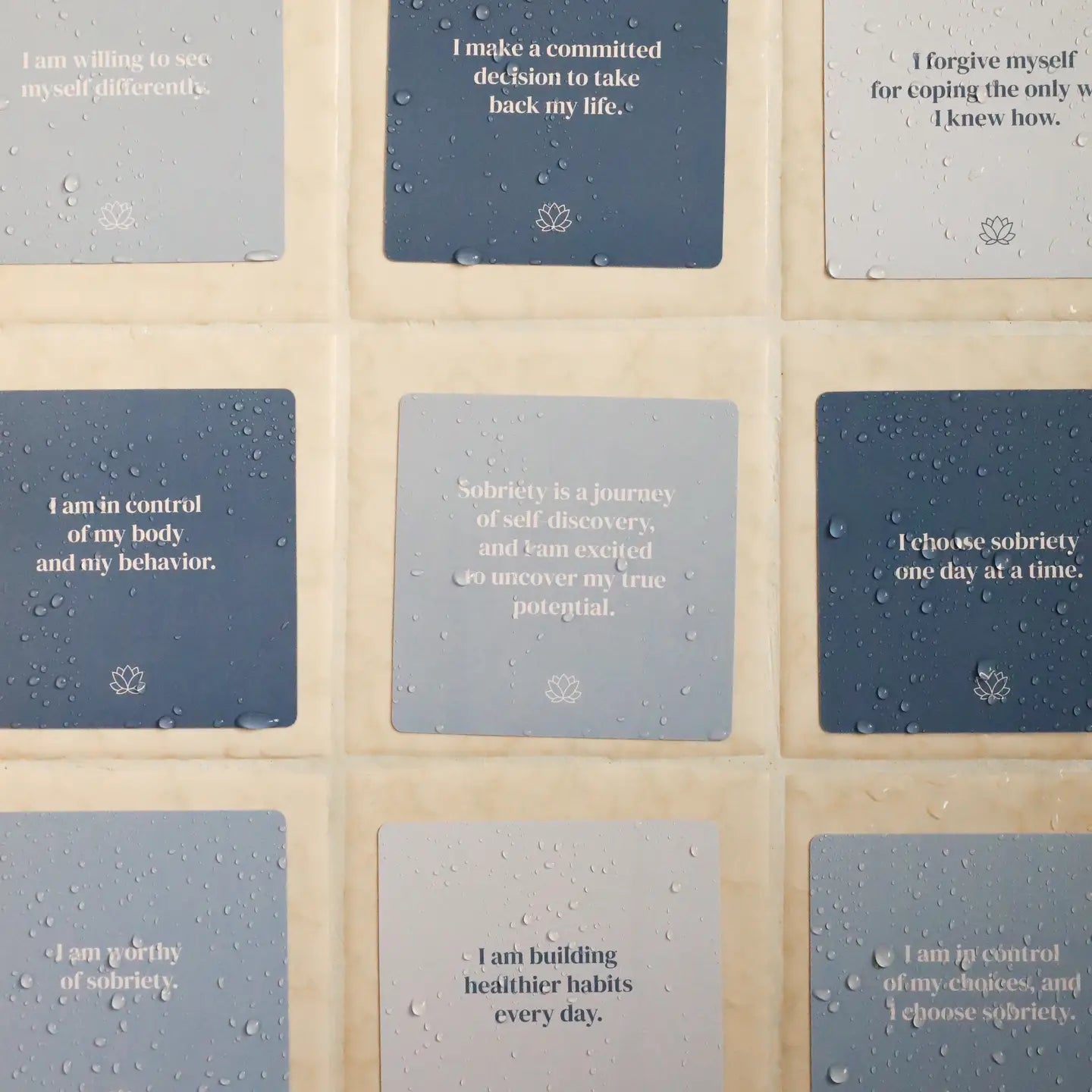 JAXKELLY  SHOWER AFFIRMATION CARDS SOBRIETY