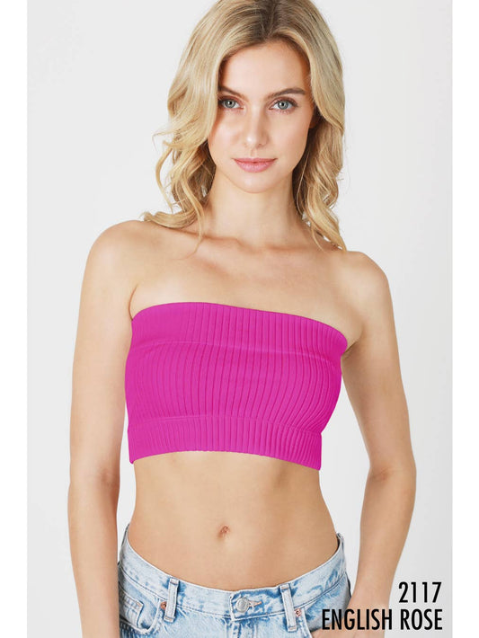 NIKIBIKI Wide Ribbed Tube Top English Rose