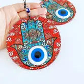 EVIL EYE LARGE ROUND RED GREEK EVIL EYE WALL HANGING