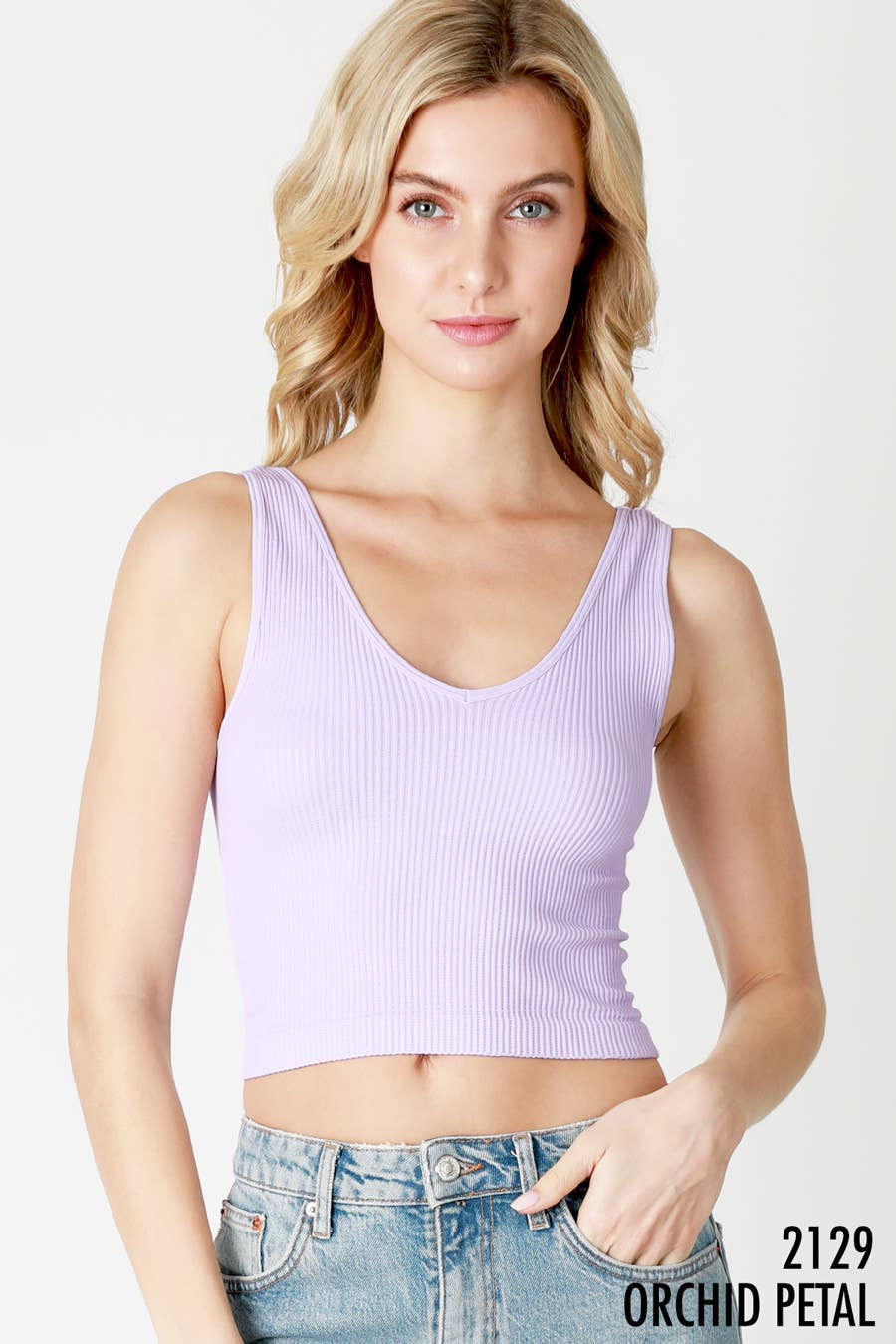 NIKIBIKI Reversible Ribbed Crop Top Fig