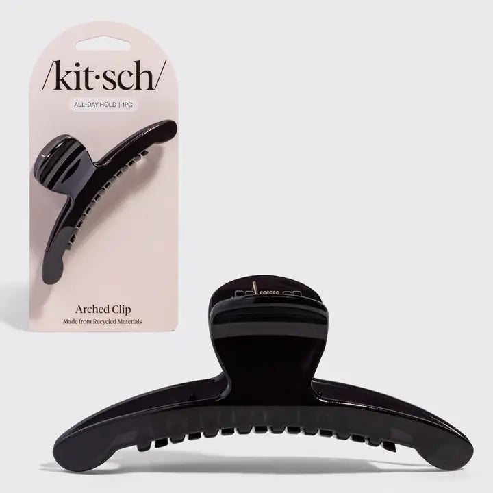 KITSCH Recycled Plastic Large Arched Clip - Black