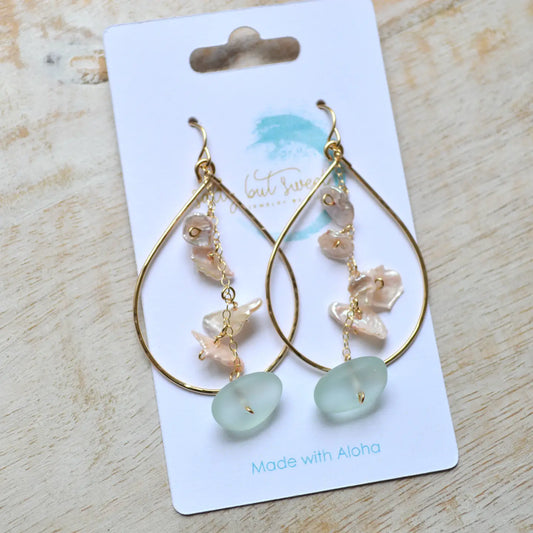 SALTY BUT SWEET Keshi Pearl  Frosted Glass Teardrop