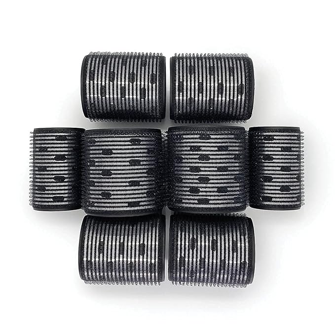 KITSCH BLACK CERAMIC HAIR ROLLERS 8pc