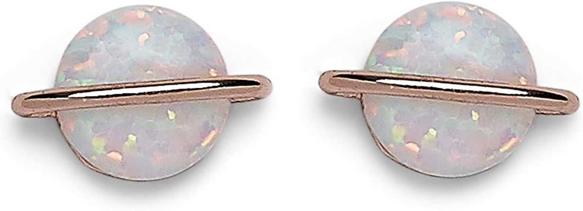PURA VIDA SATURN OPAL EARRINGS SILVER
