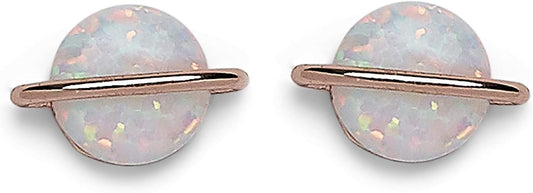 PURA VIDA SATURN OPAL EARRINGS SILVER
