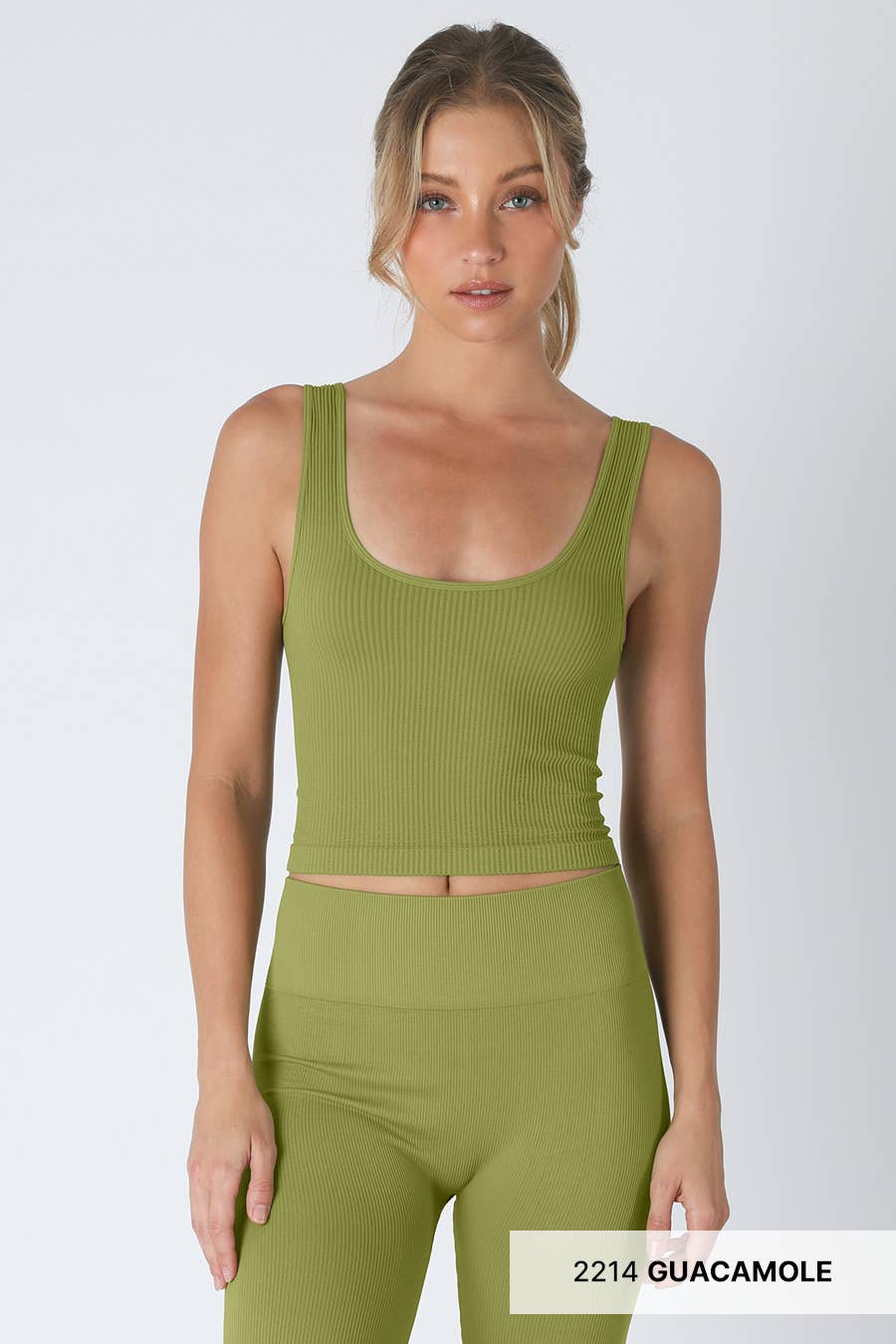 NIKIBIKI Reversible Ribbed Crop Top Kombu Green