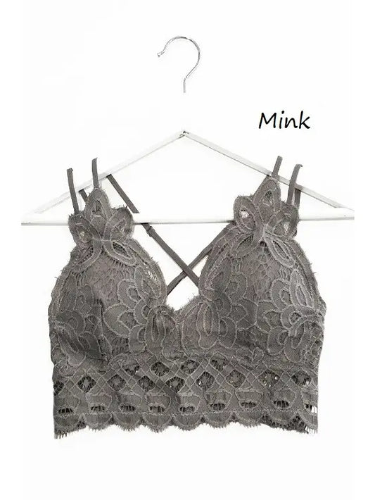 ANEMONE ELISE LACE BRALETTE MINK