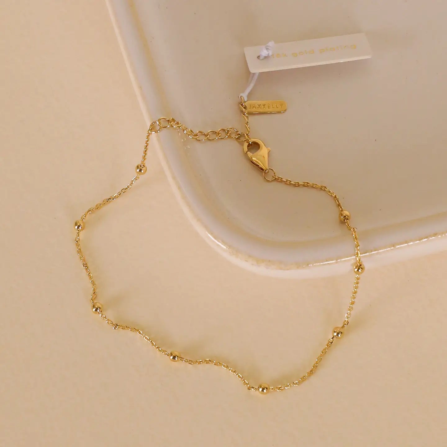 JAXKELLY Gold Ball Anklet - 18k Gold Plated