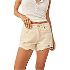 FREE PEOPLE NOW OR NEVER DENIM SHORTS ECRU