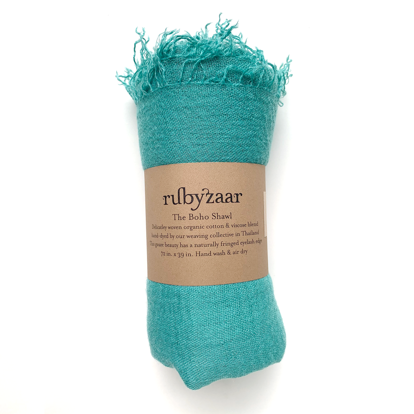 RUBYZAAR BOHO BOHEMIAN SCARF COTTON AND BAMBOO- Aquamarine