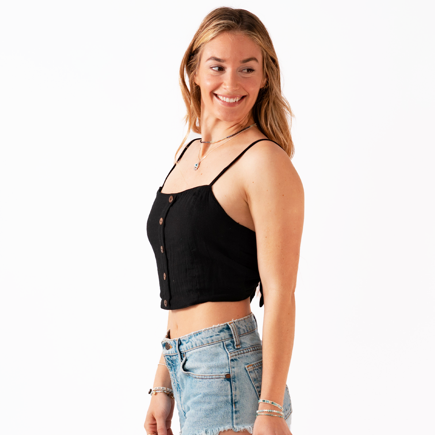 LOTUS AND LUNA CRUISIN CROP TOP BLACK ONE SIZE