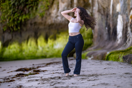 GODDESSWEAR SUPPLEX CLASSIC FLARE PANT HIGH WAIST 886S JET BLACK