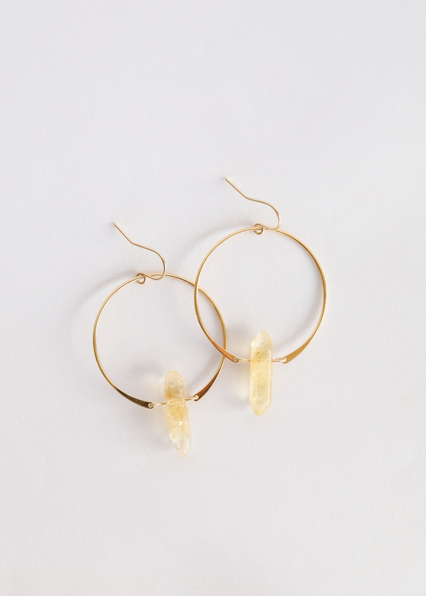 JAXKELLY CITRINE HOOPS