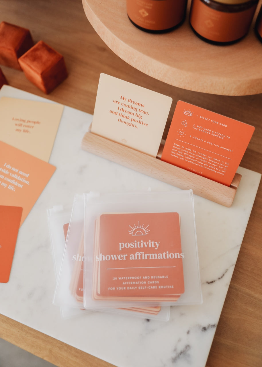 JAXKELLY  SHOWER AFFIRMATION CARDS POSITIVITY