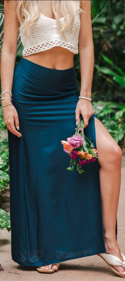 LOTUS AND LUNA MAXI SKIRT DEEP TEAL